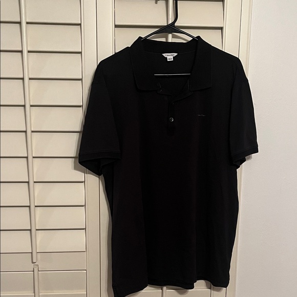 Men’s Calvin Klein Black Polo Large 100% Cotton - Picture 1 of 7